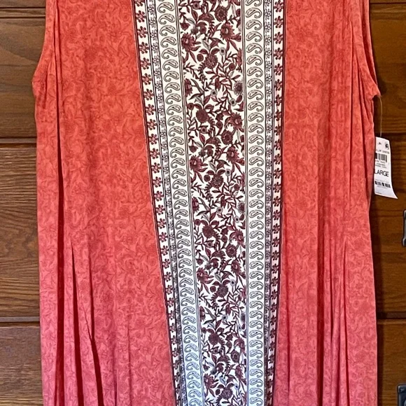 Style & Co Macy's NWT orange, mid-calf summer dress. - Picture 5 of 5